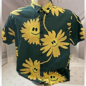Neff Sunflower Hawaiian Aloha Button Short Sleeve Shirt